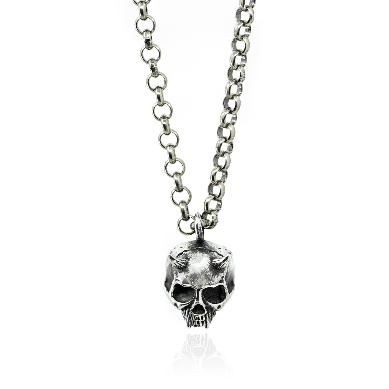 Diabolus Pendant - Front Facing on white background - gothic demon necklace