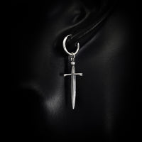 Thumbnail for Oathkeeper Drop Earring - Sterling Silver Sword Earring