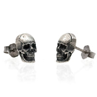 Thumbnail for Skull Stud Earrings - Sterling Silver - Gothic Earrings