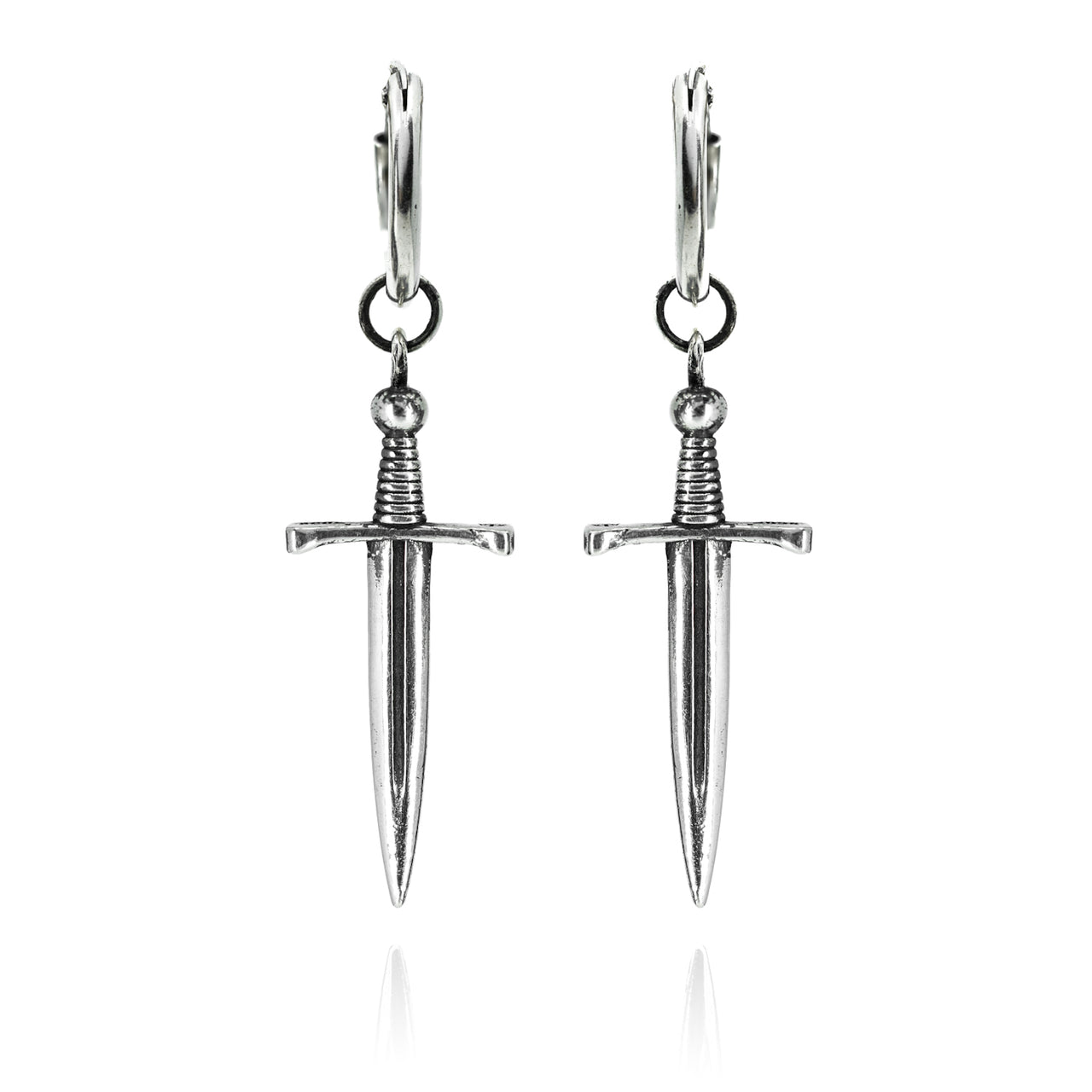 Oathkeeper Earrings - Sterling Silver Sword Earrings - Gothic Jewellery