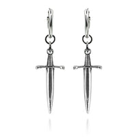 Thumbnail for Oathkeeper Earrings - Sterling Silver Sword Earrings - Gothic Jewellery