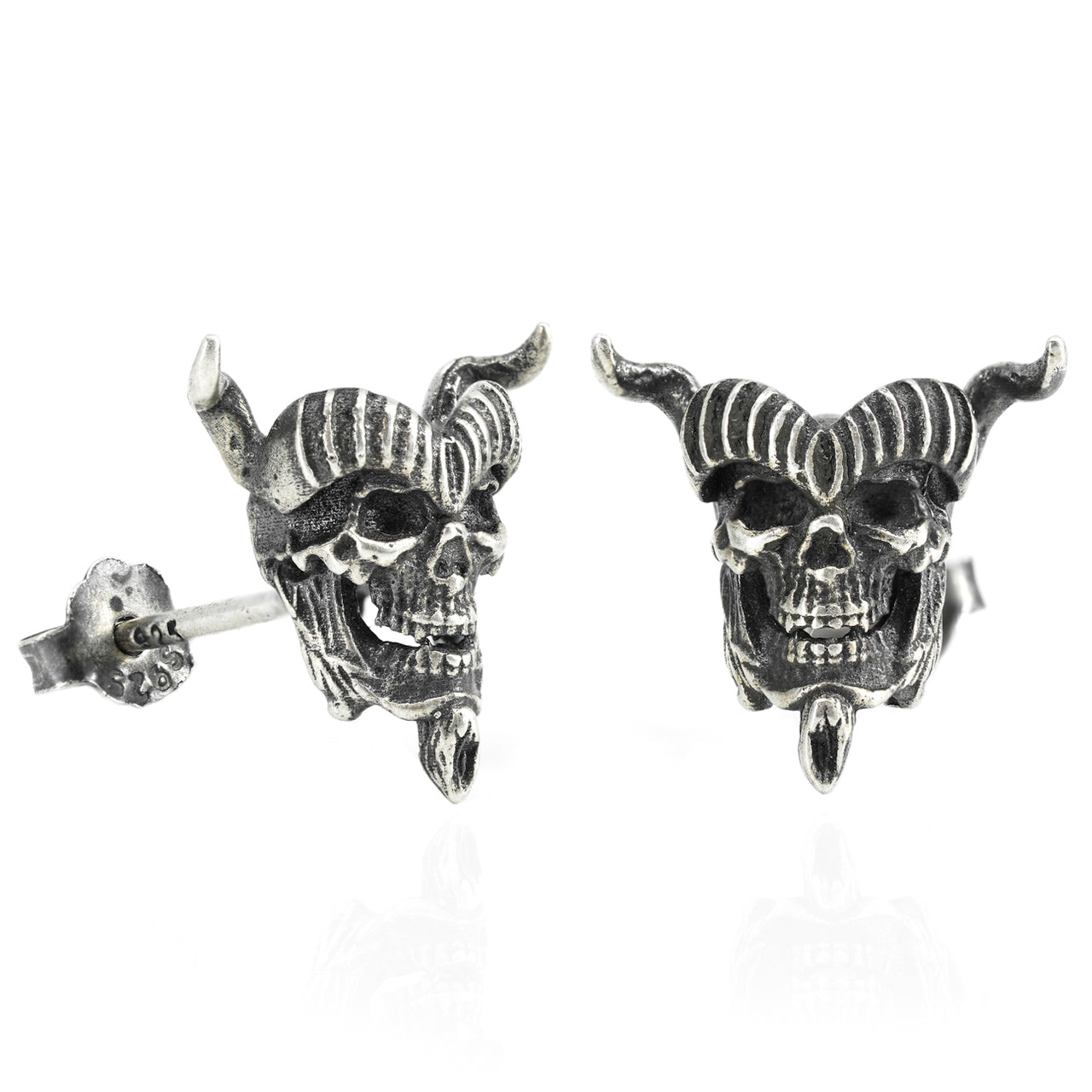 S’Tan Skull Stud Earrings - Bloodstock - Black Feather Design