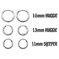 Thumbnail for Different earring hoop options - sterling silver huggie and sleeper hoop