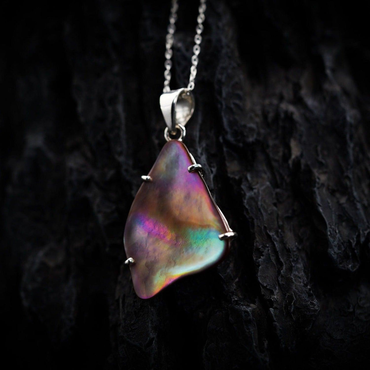Abalone Shell Pendant in Sterling Silver Clasp