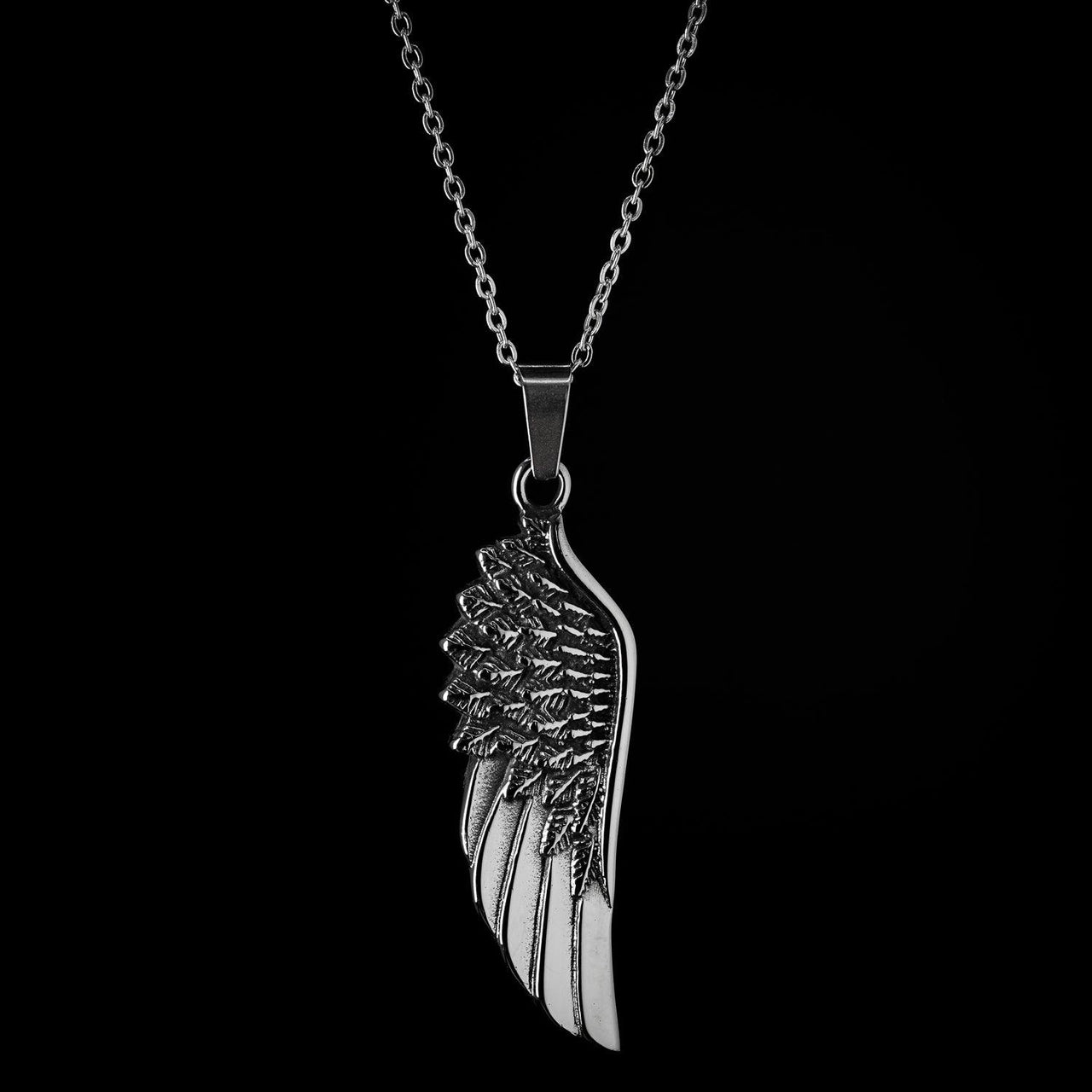 Raven Wing Pendant - Black Feather Design