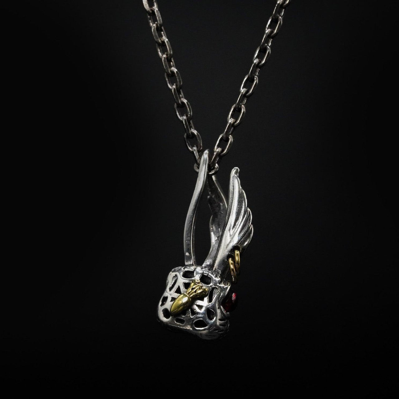 Back of rabbit pendant by Black Feather Design