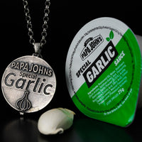 Thumbnail for Stranger Bling Pendant next to Papa Johns Special Garlic Sauce made by Black Feather Design