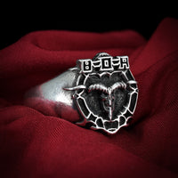 Thumbnail for Bloodstock Signet Ring - 925 Silver - Black Feather Design