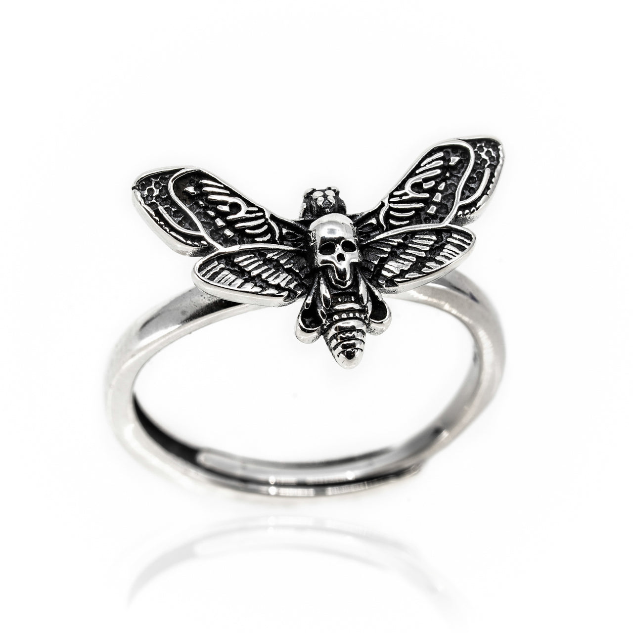 Death's Head Moth Ring - Sterling Silver - Gothic Ring