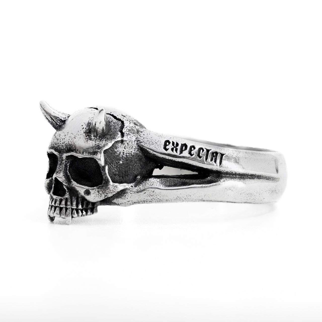 Diabolus Expectat Ring - 925 Sterling Silver - Gothic Ring - Black Feather Design
