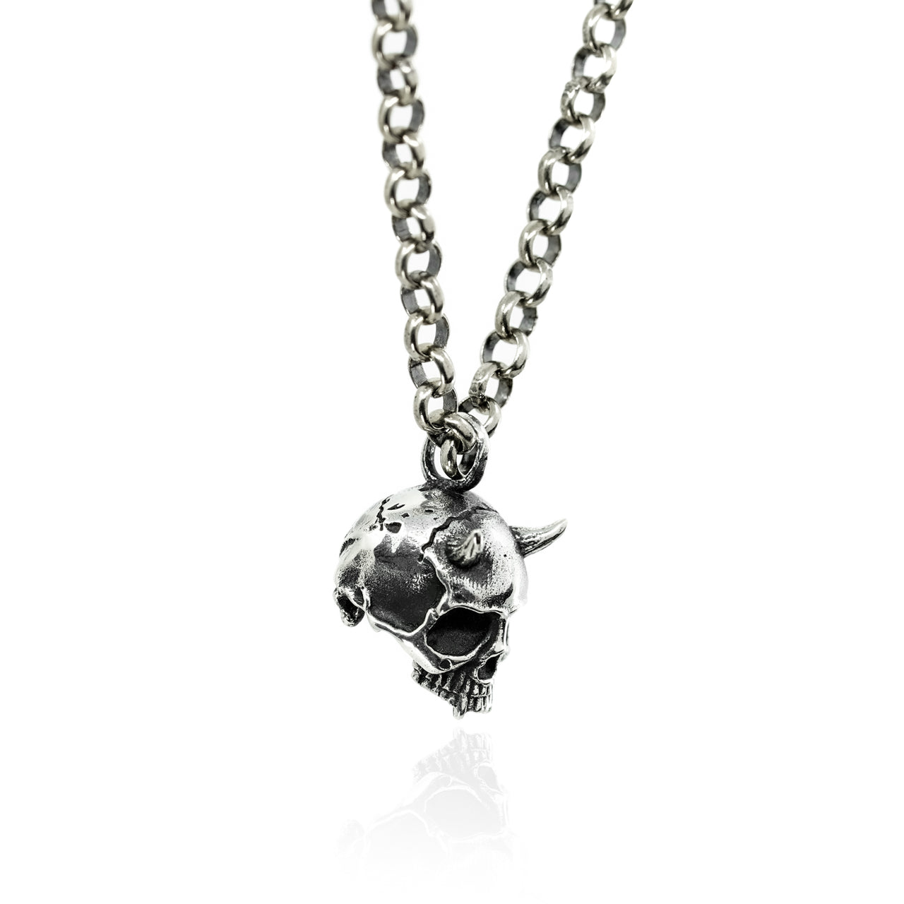 Diabolus Pendant - Side Facing on white background - gothic demon necklace
