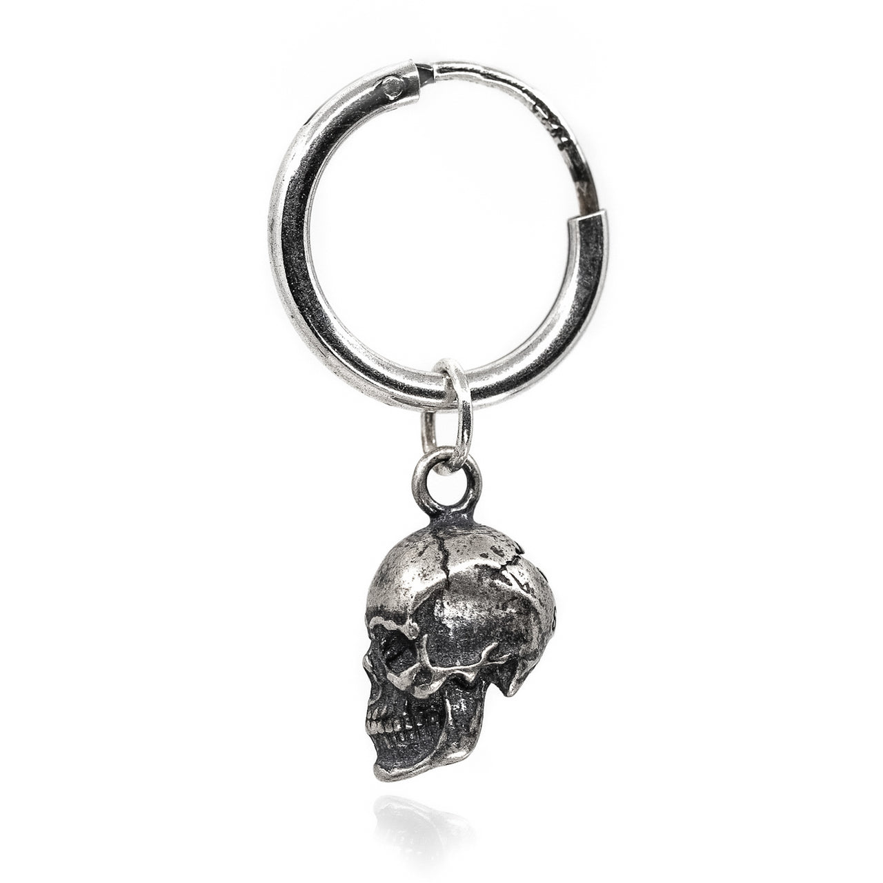 Skull Drop Earrings Gothic Earrings Sterling Silver Skulls