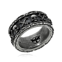 Thumbnail for Crypt Ring - Chunky Sterling Silver Band Ring - Gothic Jewellery