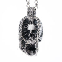 Thumbnail for Flesh Torn Pendant - 925 Sterling Silver Skull Pendant - Rear Facing