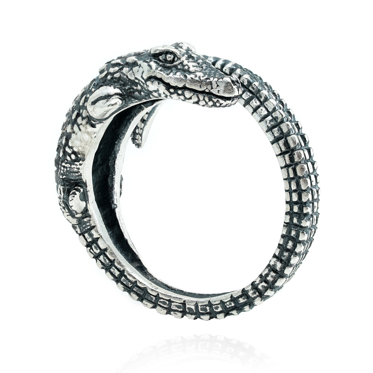 Wrapped Crocodile - 925 Sterling Silver by Black Feather Design on a white background