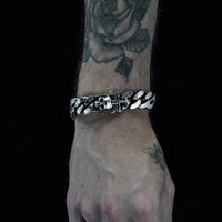 Thumbnail for Sword Bracelet - Curb Chain Sterling Silver Gothic Jewellery