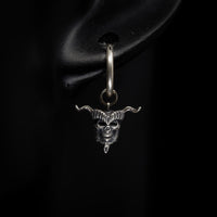 Thumbnail for S’Tan Skull Drop Earring on model - Bloodstock - Black Feather Design