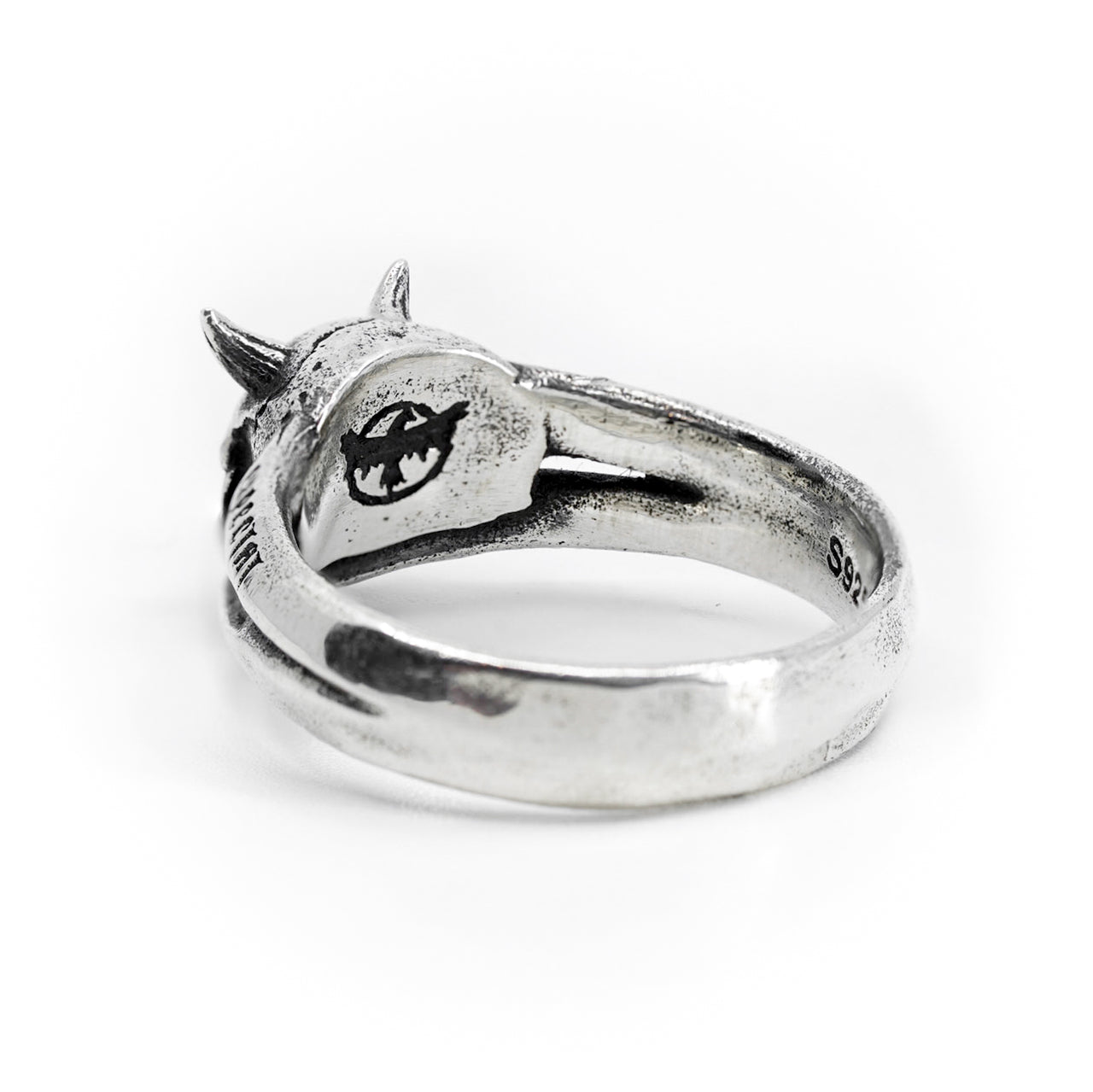 Diabolus Expectat Ring with BFD Logo - 925 Sterling Silver - Gothic Ring - Black Feather Design