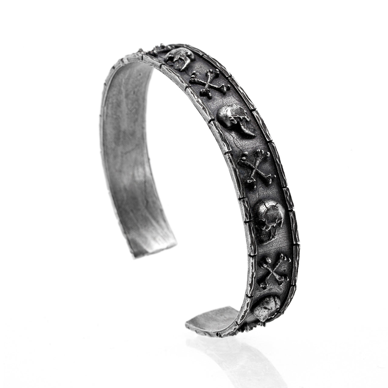 Catacomb cuff bracelet - Sterling Silver - Black Feather Design