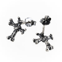 Thumbnail for 925 sterling silver bone cross stud earrings