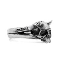 Thumbnail for Diabolus Expectat Ring - 925 Sterling Silver - Gothic Ring - Black Feather Design