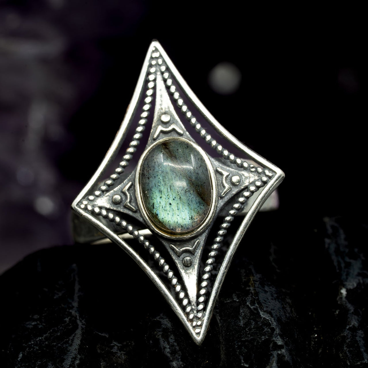 Stardust - Adjustable Labradorite Ring