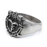Thumbnail for Bloodstock Signet Ring - 925 Silver - Black Feather Design