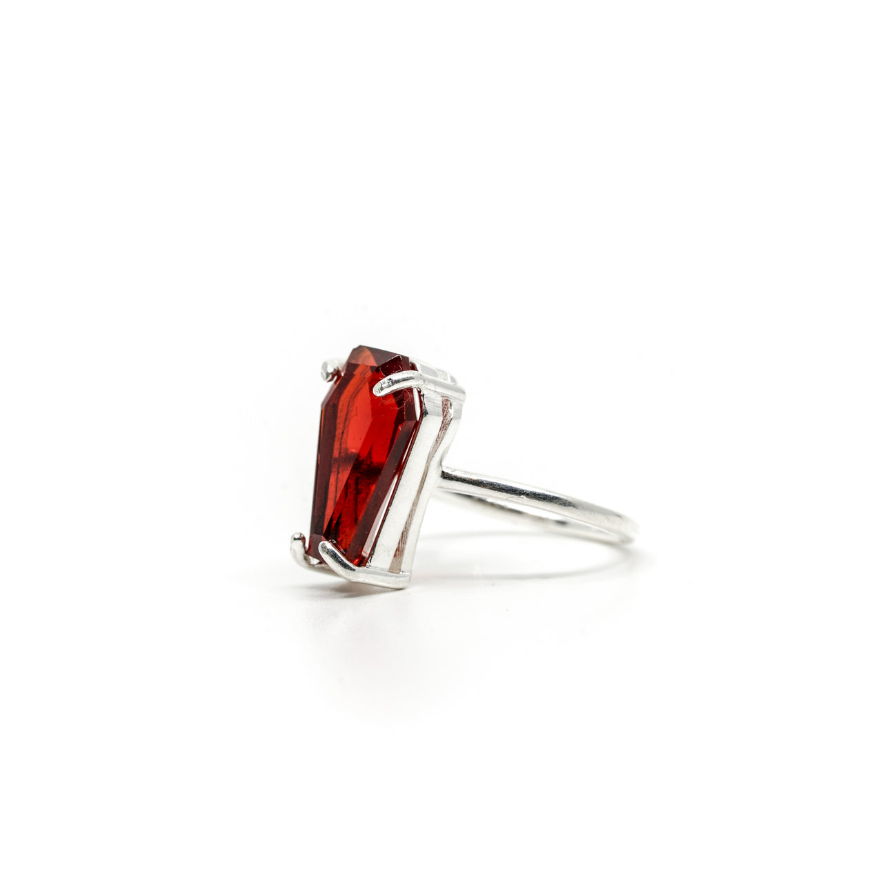 Gemstone Coffin Ring