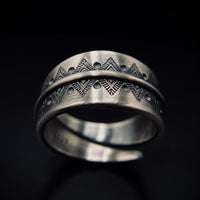 Thumbnail for Adjustable Sterling Silver Tibetan Wrap Ring by Black Feather Design