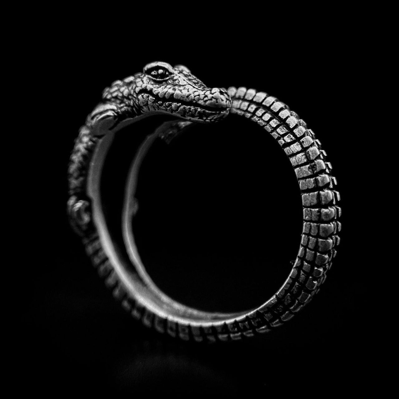 Wrapped Crocodile - 925 Sterling Silver by Black Feather Design