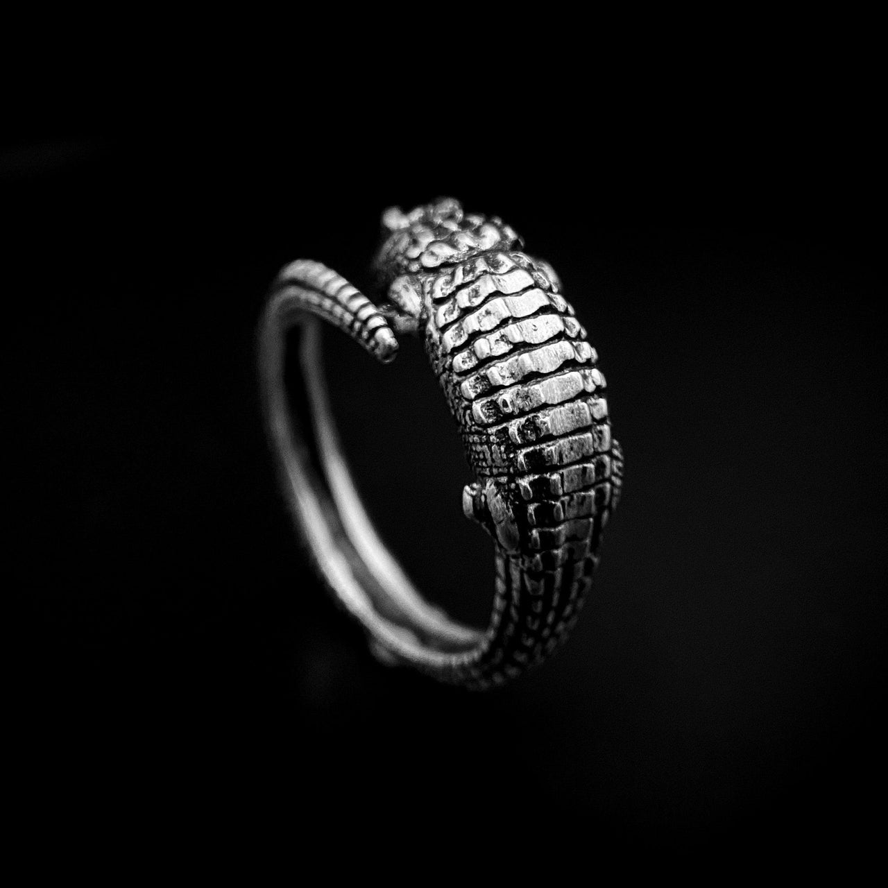 Back of Wrapped Crocodile Ring by Black Feather Design