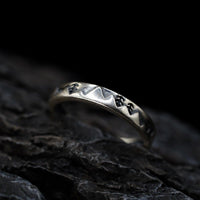 Thumbnail for Small Mountain Ring - Sterling Silver Ring - Black Feather Design