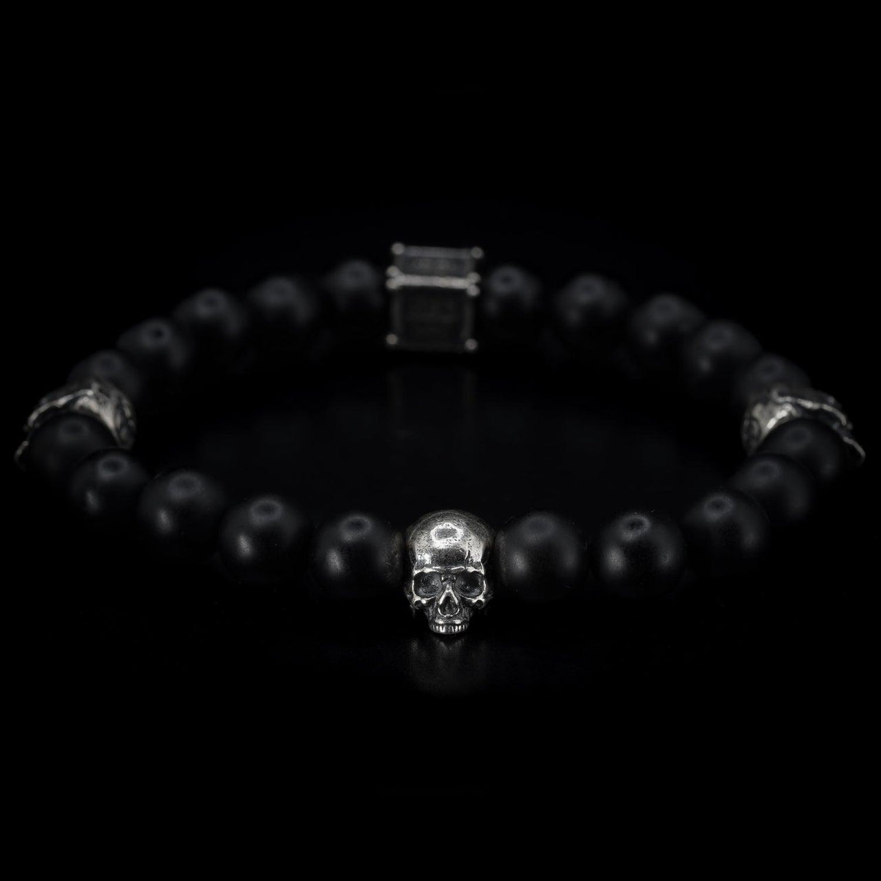 Agate stone and skull bracelet by Black Feather Design