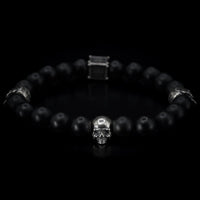 Thumbnail for Agate stone and skull bracelet by Black Feather Design