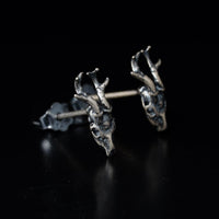 Thumbnail for 925 Sterling Silver Deer Studs - Black Feather Design