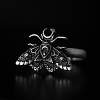 Thumbnail for Gothic Moth Ring - Witchy ring - Black Feather Design