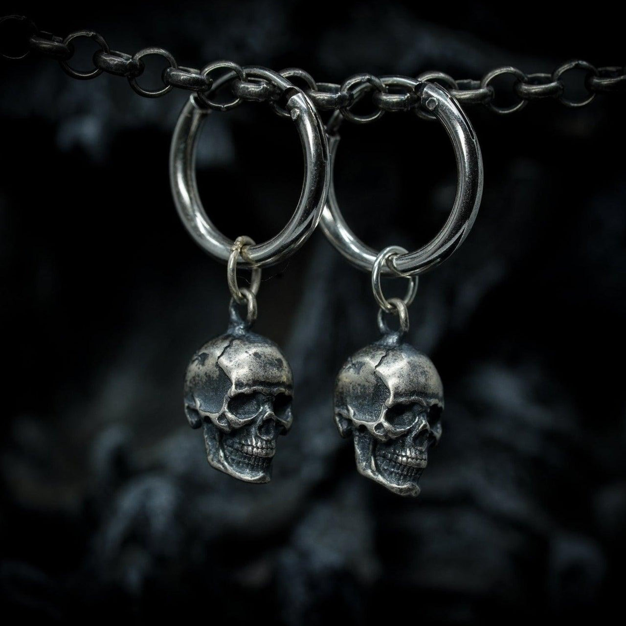 Pair of Skull Drops by Black Feather Design