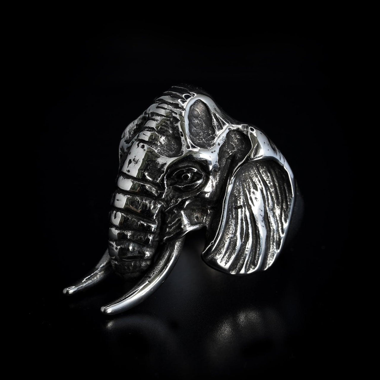 Steel Elephant King - Black Feather Design
