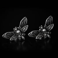 Thumbnail for Death Moth Studs - Black Feather Design