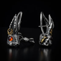 Thumbnail for back and front of Gothic Rabbit Earrings by Black Feather Design
