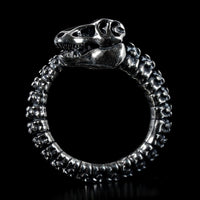 Thumbnail for Sterling Silver T-Rex Ring - Black Feather Design