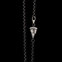 Thumbnail for Sterling Silver Pizza Slice Belcher Chain - Black Feather Design