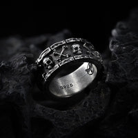 Thumbnail for Crypt Ring - Chunky Sterling Silver Band Ring - Gothic Jewellery